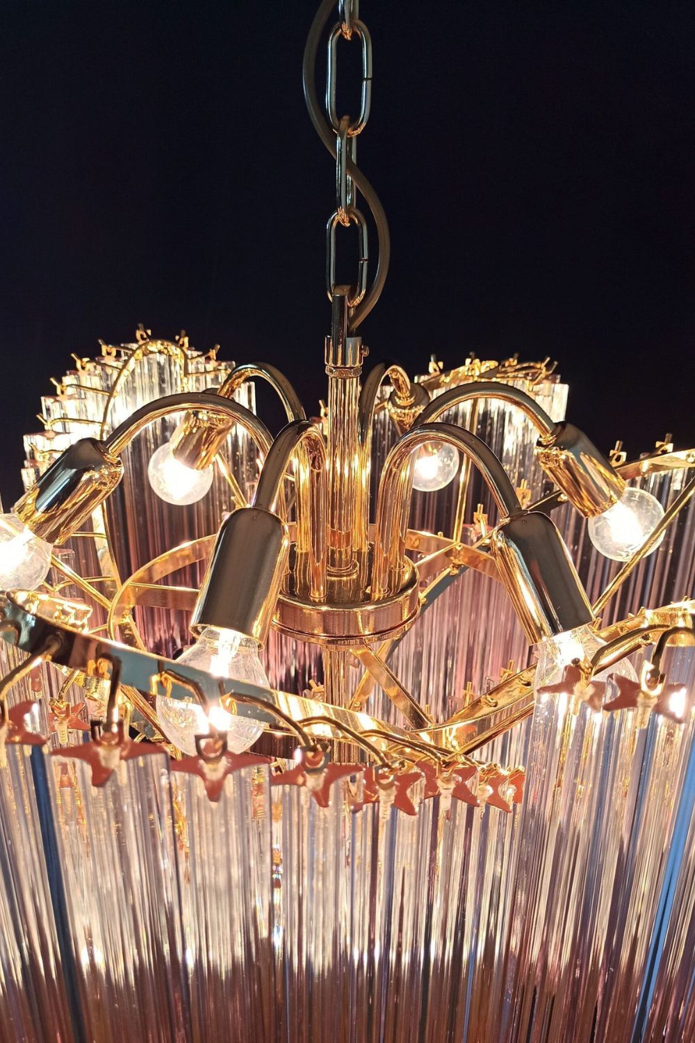 Vintage Pink Art Quadriedri Prism Chandelier - view 15 | everlamps