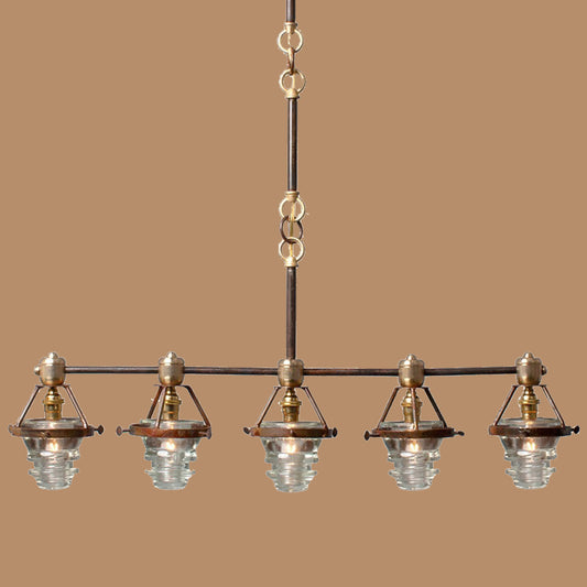 Industrial Linear Glass Pendant Chandelier
