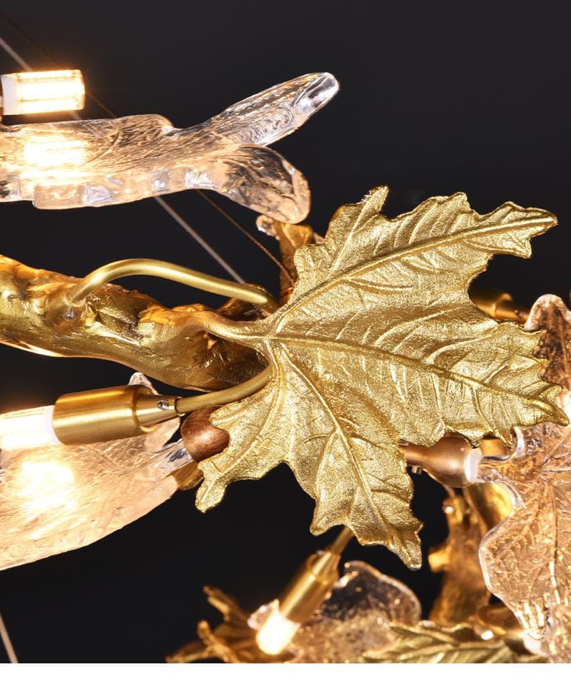 Branch Maple Leaf Crystal Chandelier