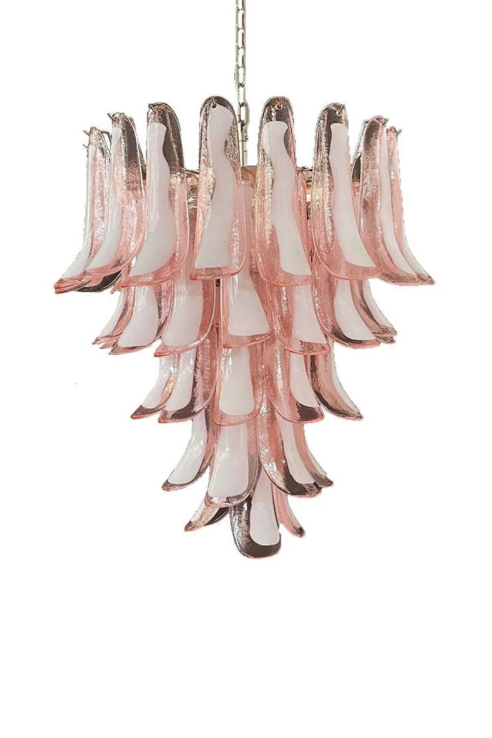 Art Blush Pink Glass Petal Chandelier - view 16 | everlamps