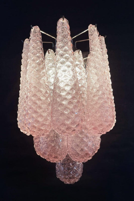1970s Pink Art Glass Petal Wall Lamp - view 2 | everlamps