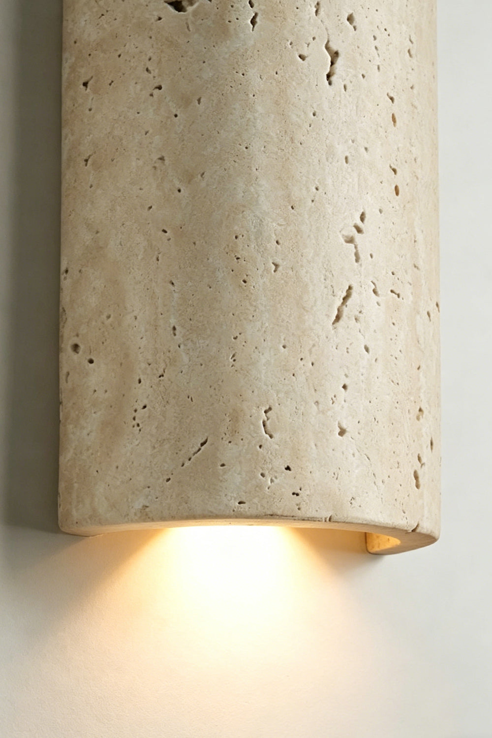 Aura Travertine Wall Sconce | detail | Samu Lamp