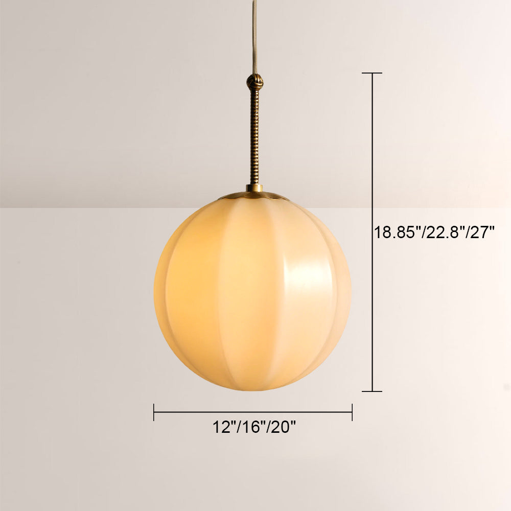 Maren Ribbed Opal Glass Pendant Light 12"D 16"D 20"D