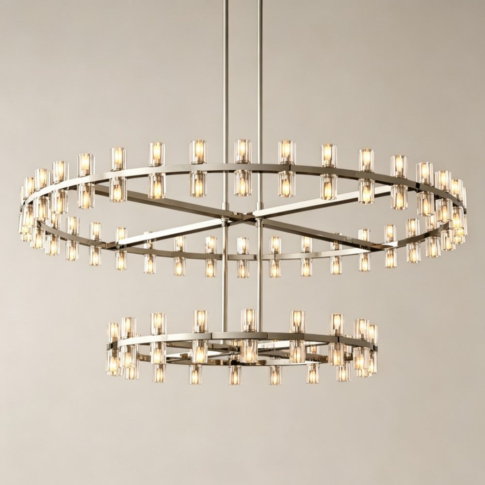 Avelune LED Round Two Tier Chandelier 60"D