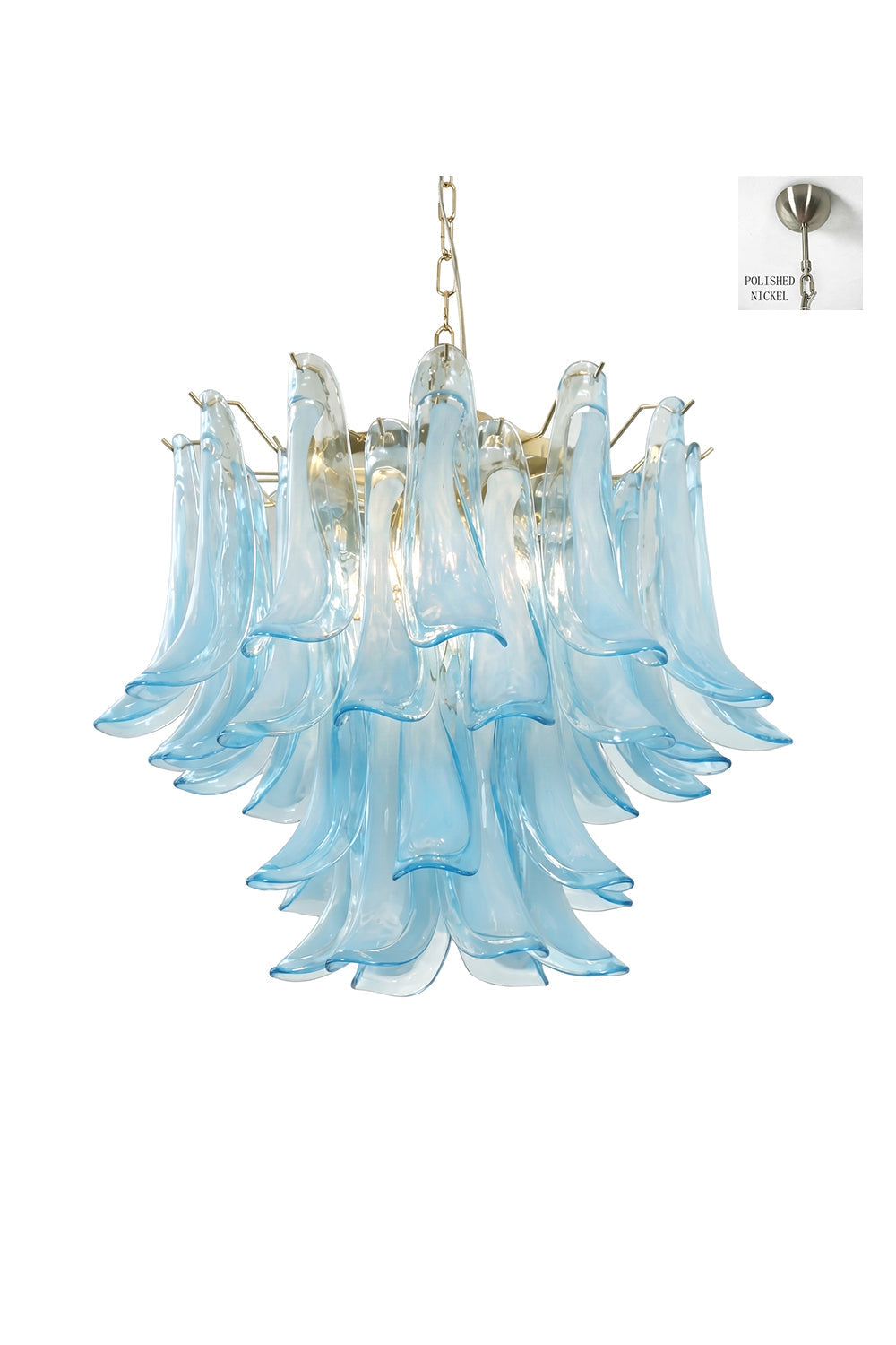 Azurea Petal Glass Chandelier Samu Lamp