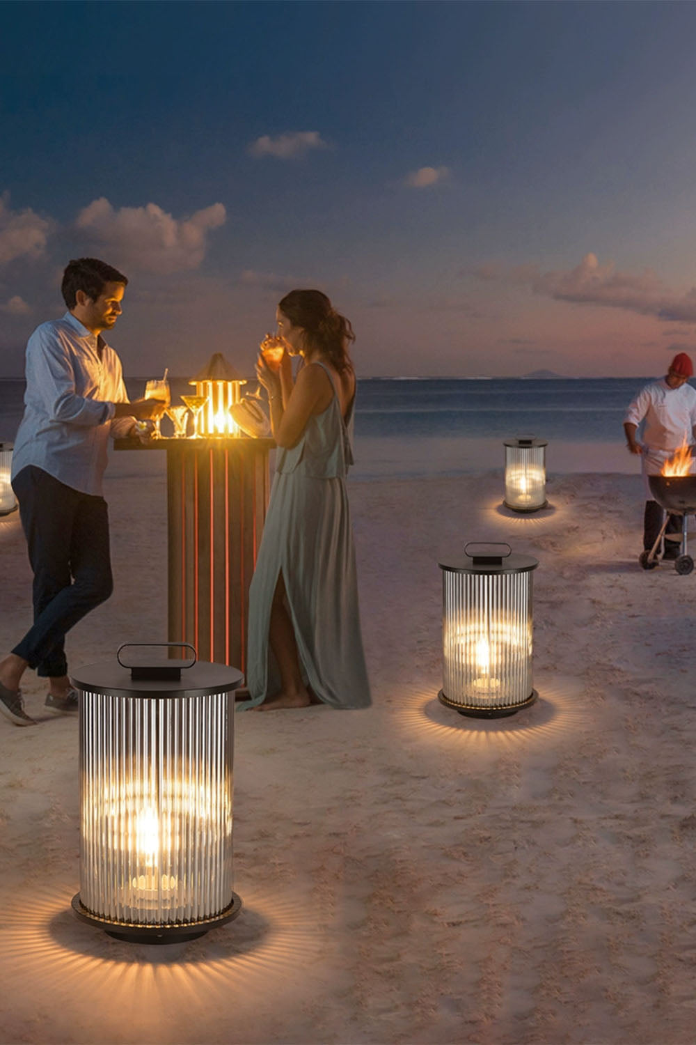 Glass Lantern Outdoor Table Lamp - view 19 | everlamps