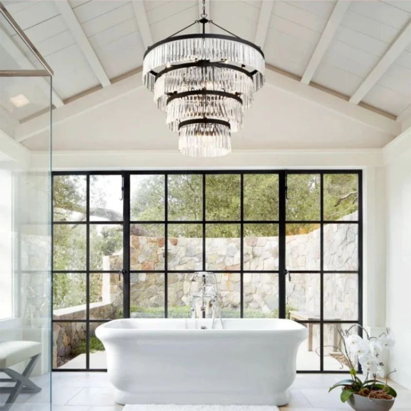 Grentl 4-Tier Round Crystal Chandelier 40" - Everlamps