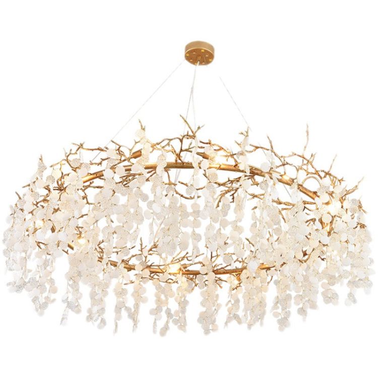 Akari Round Circle Fortune Tree Branch Round Chandelier