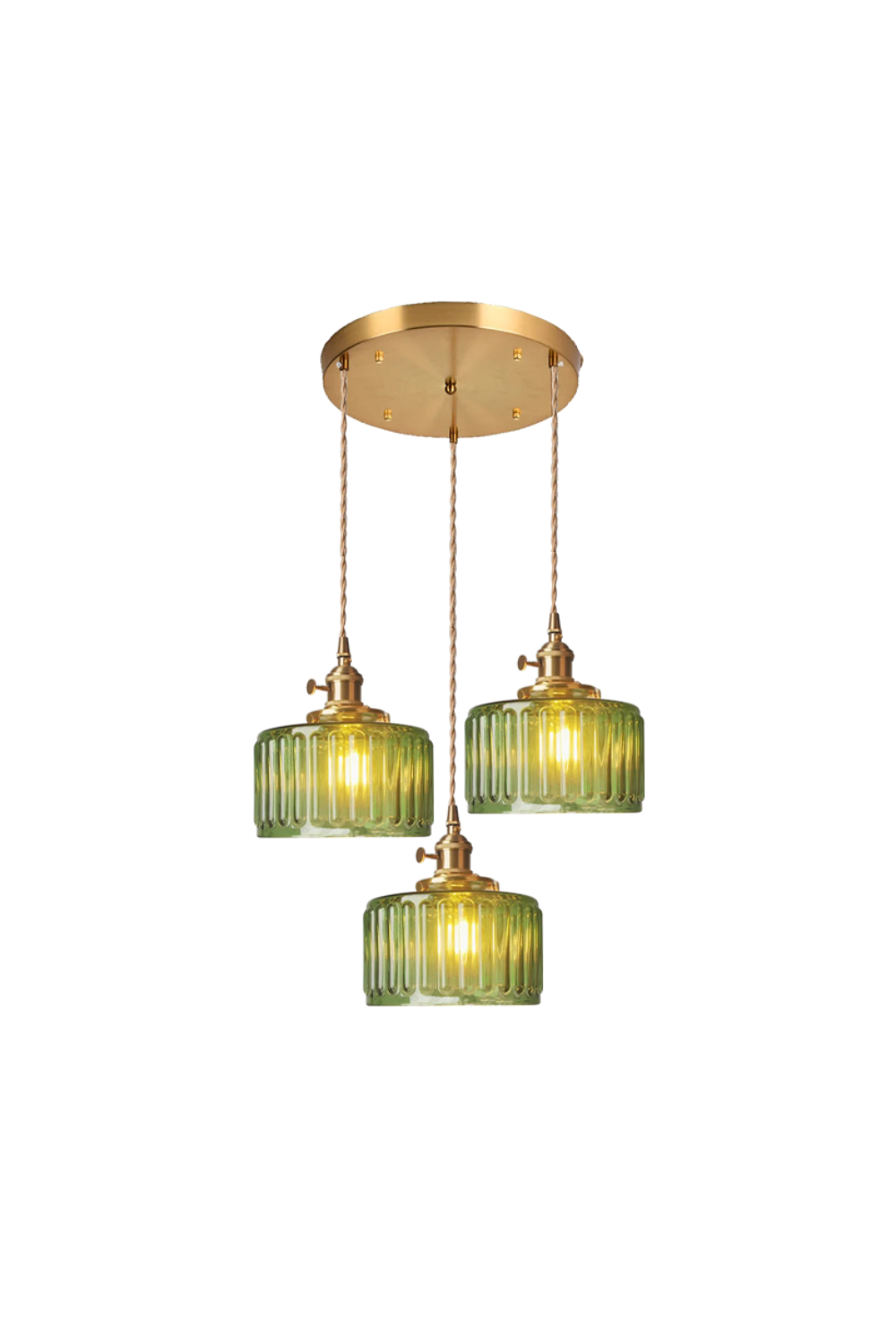 Mid-Century Grooved Glass Pendant Lamp - view 13 | everlamps