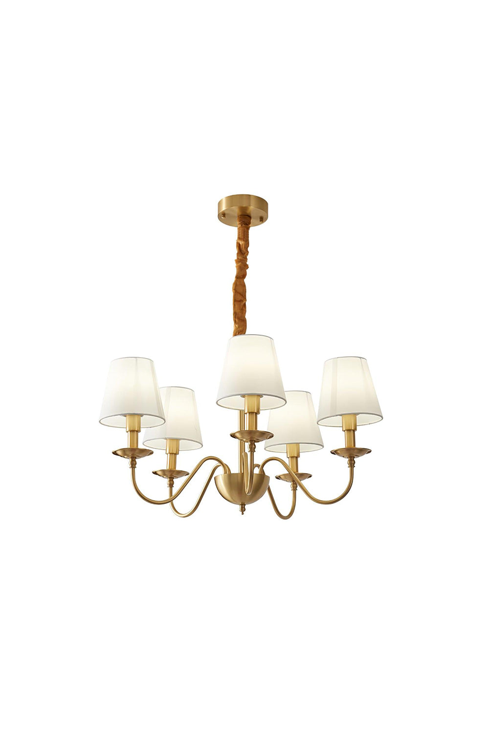 Modern Brass Fabric Chandelier - view 13 | everlamps