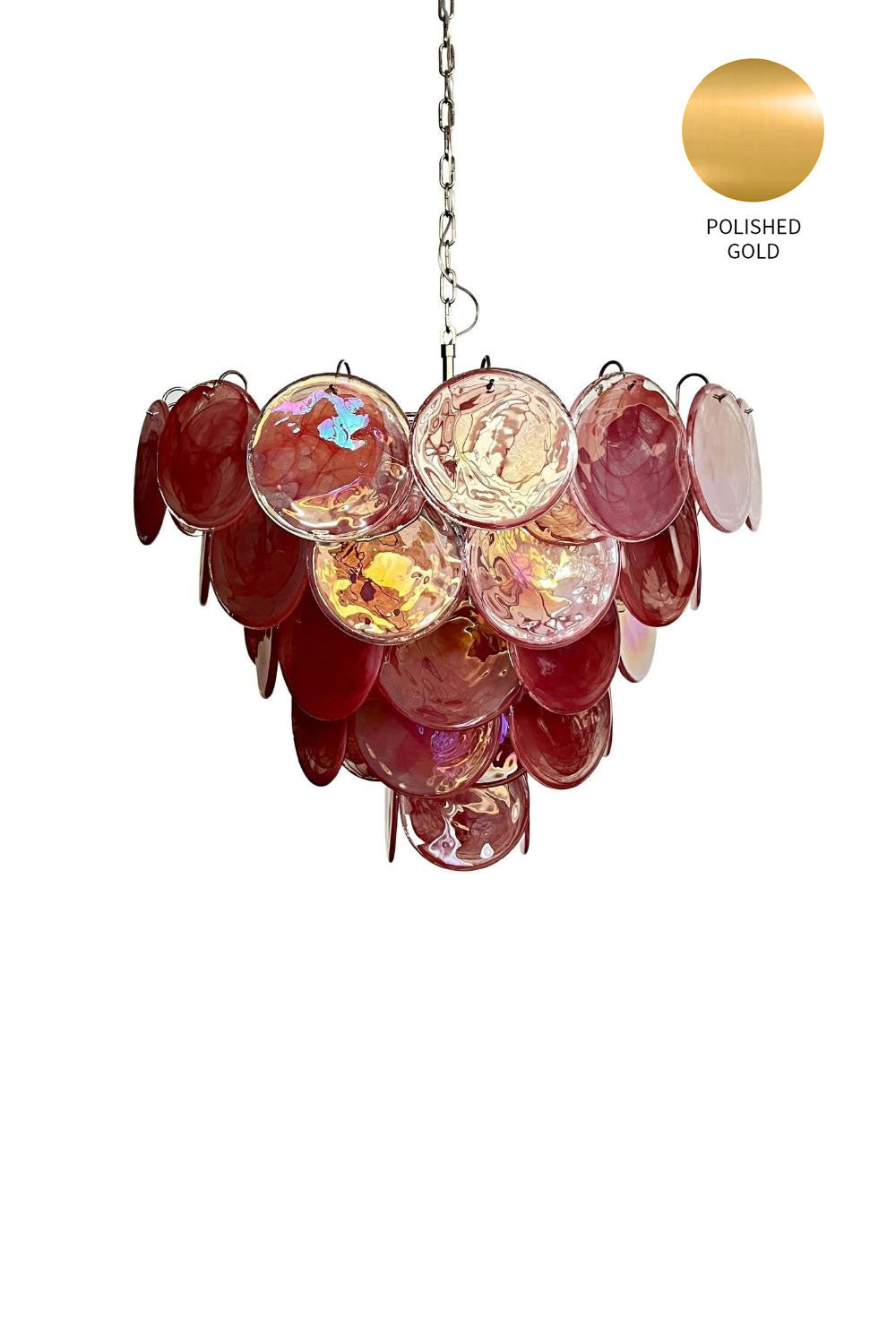 Pink Glass High Quality Art Iridescent Chandelier - view 30 | everlamps