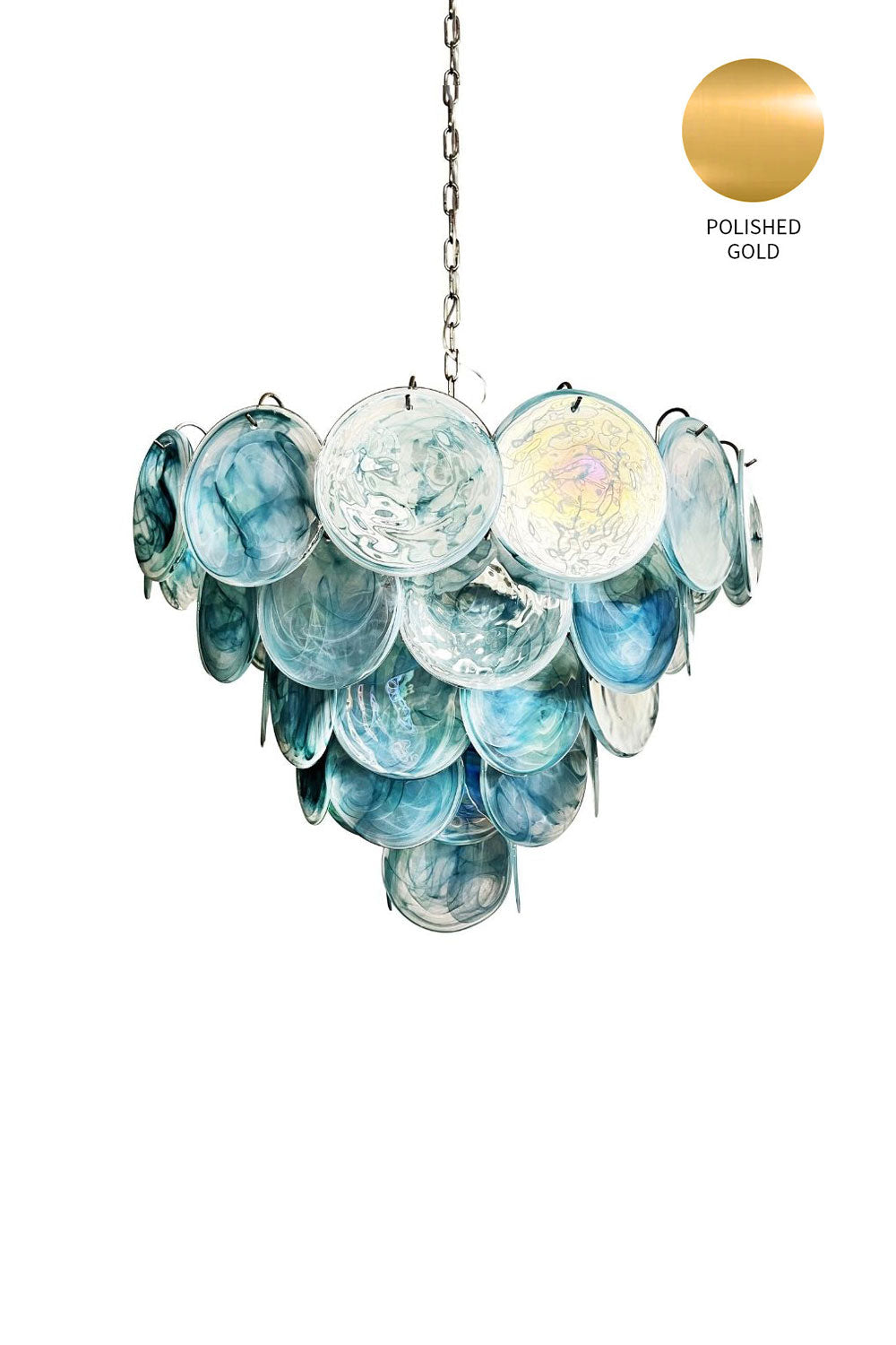 Blue Glass High Quality Art Iridescent Chandelier - view 24 | everlamps
