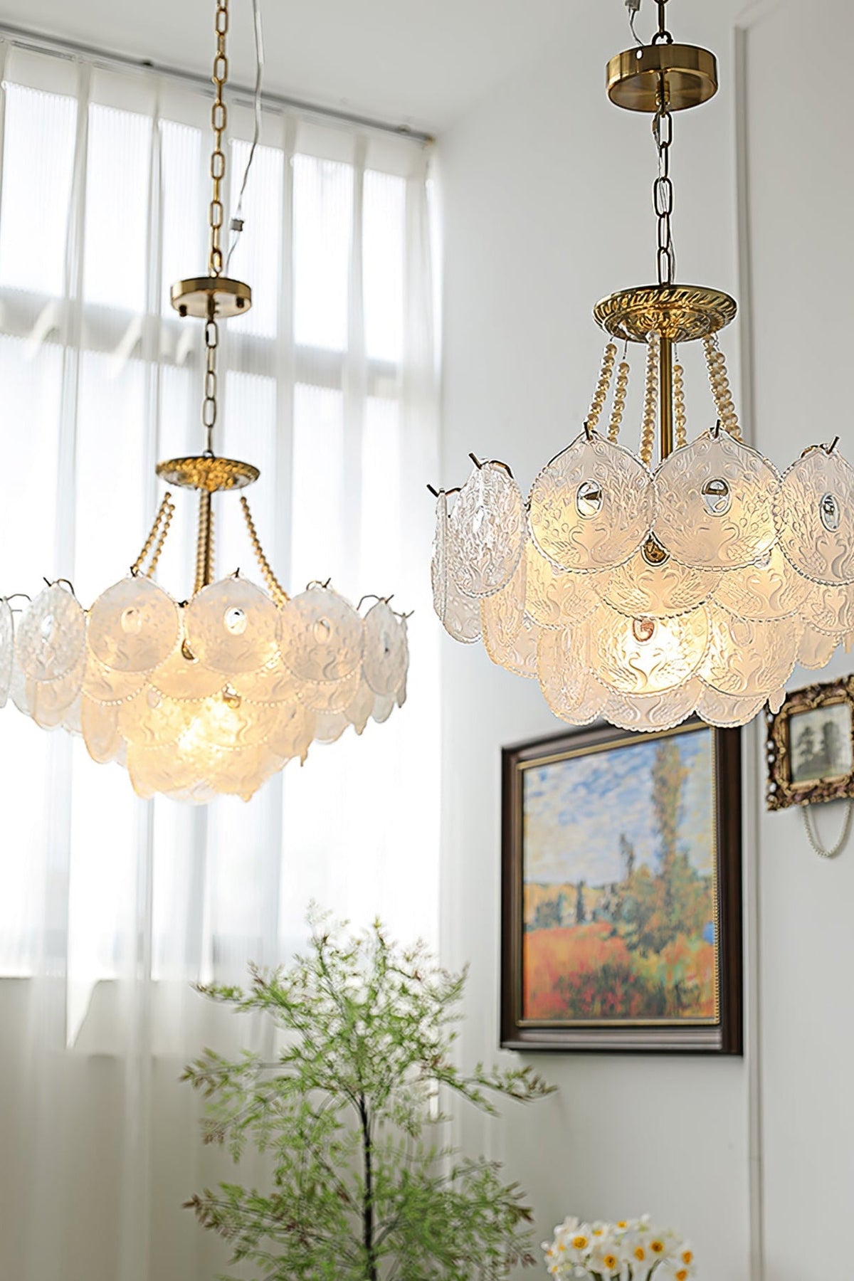 Pertid Glass Gold Chandelier - view 19 | everlamps
