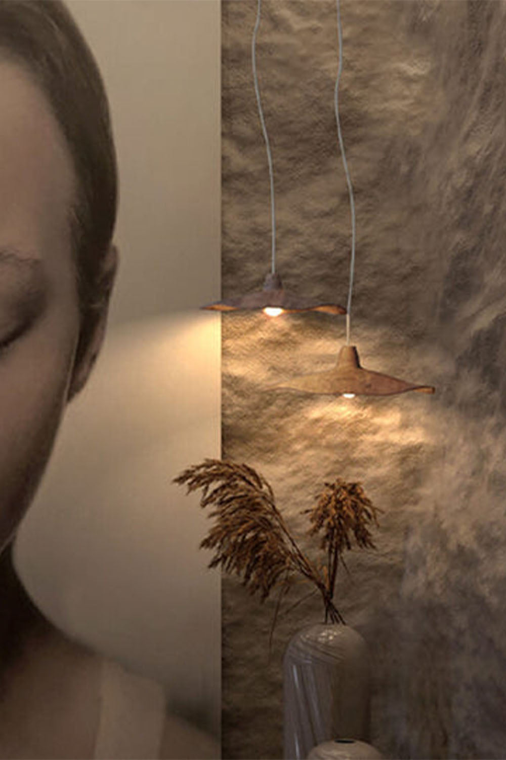 Retro Wabi-Sabi Lotus Leaf Pendant Light - view 11 | everlamps