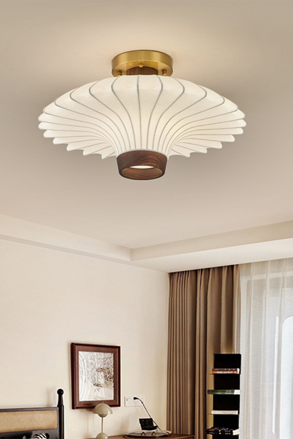 Silk Solid Wood Ceiling Lamp - view 4 | everlamps