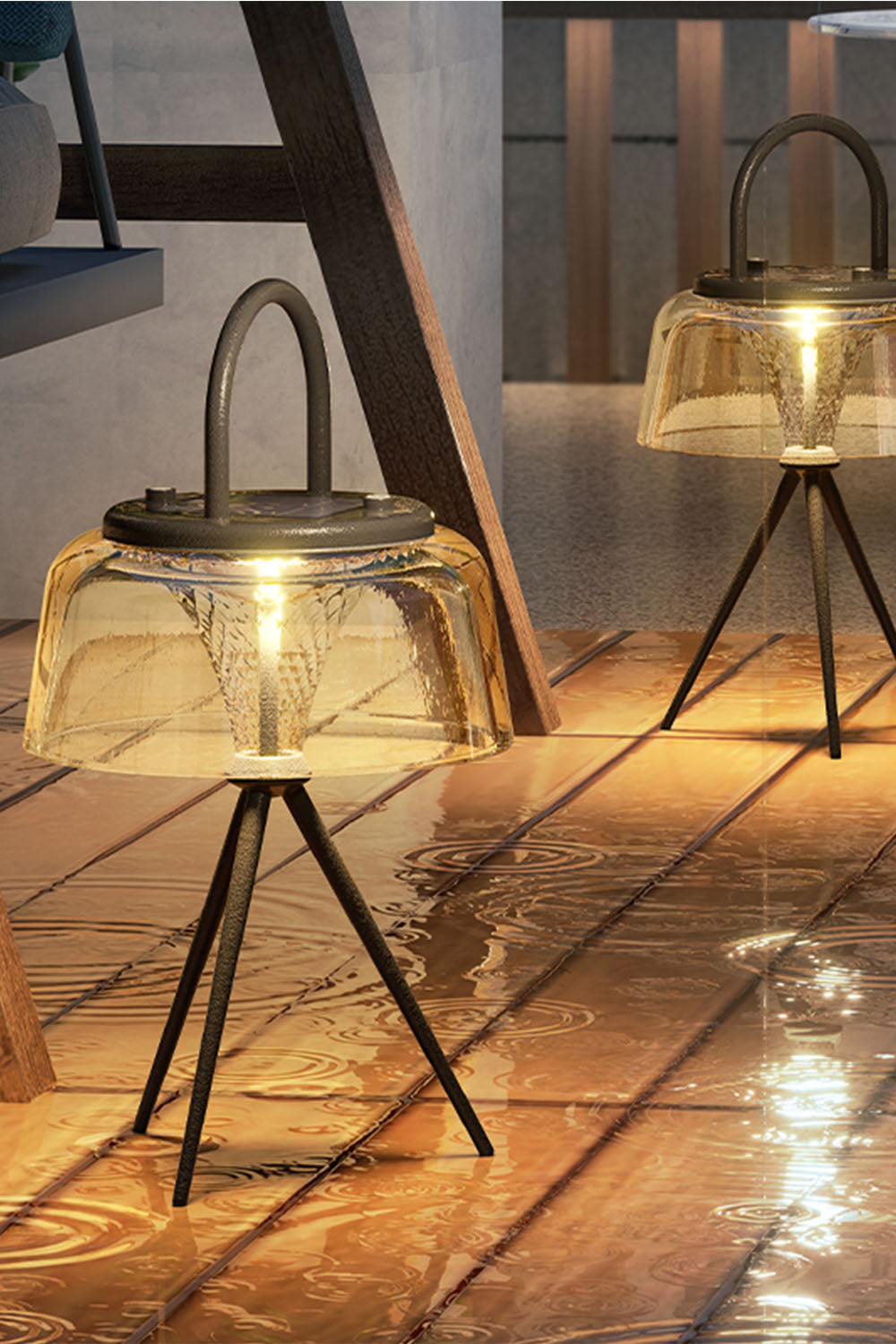 Tripod Lantern Rechargeable Outdoor Table Lamp - view 9 | everlamps