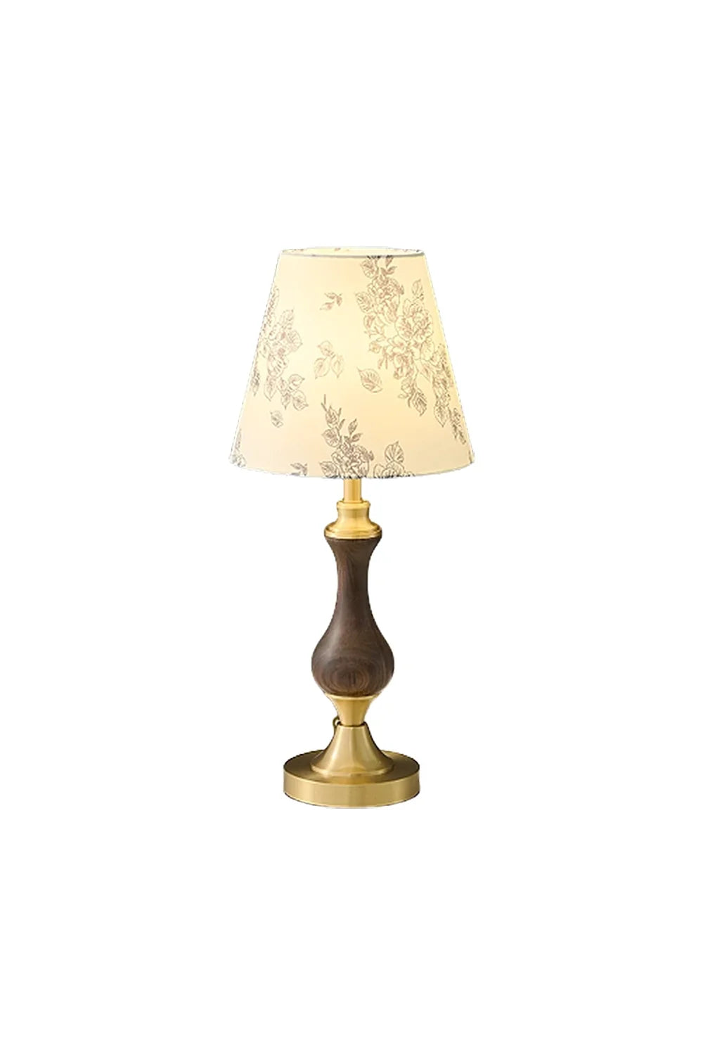 Vintage Walnut Brass Table Lamp - view 12 | everlamps