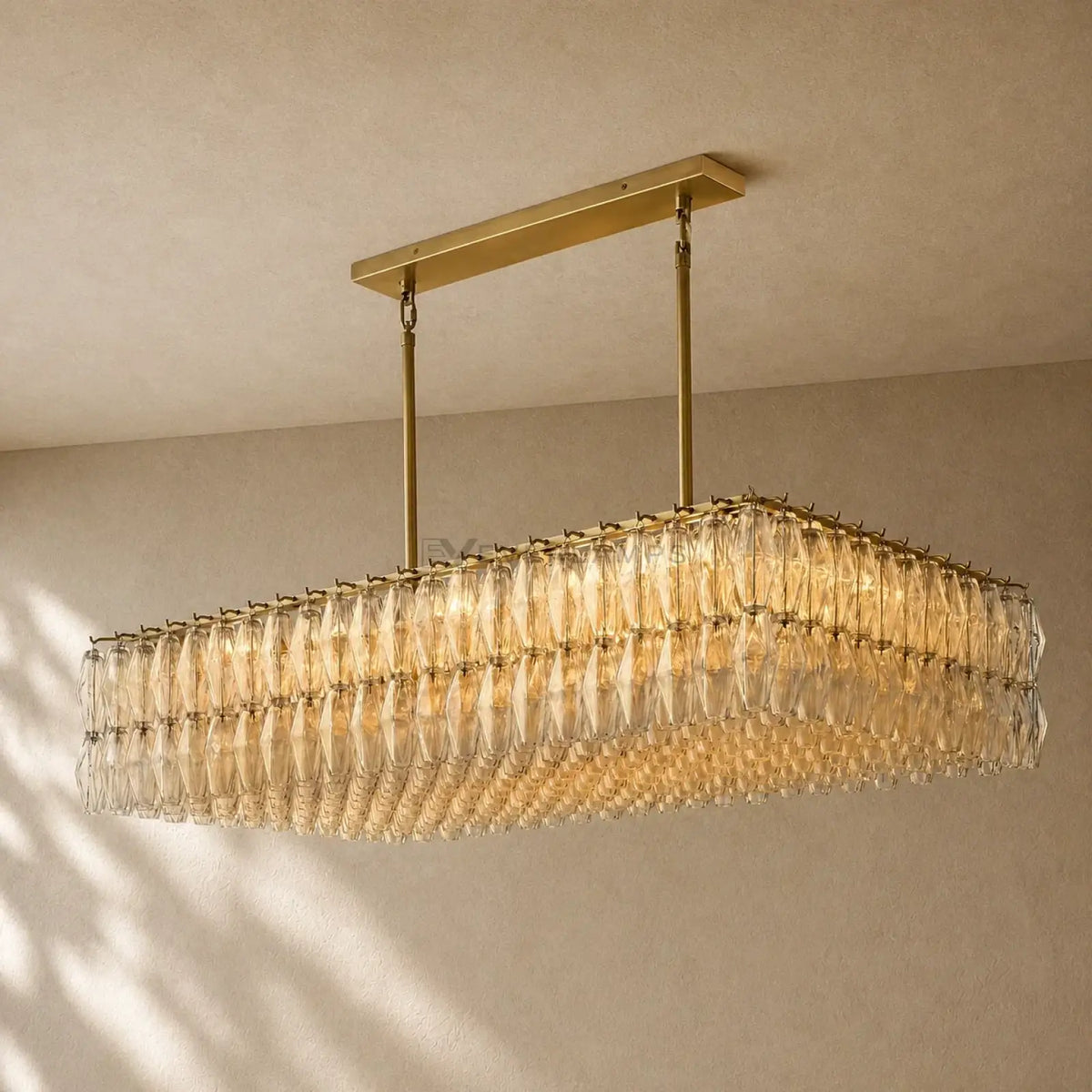 Chiaramn Glass Rectangular Chandelier