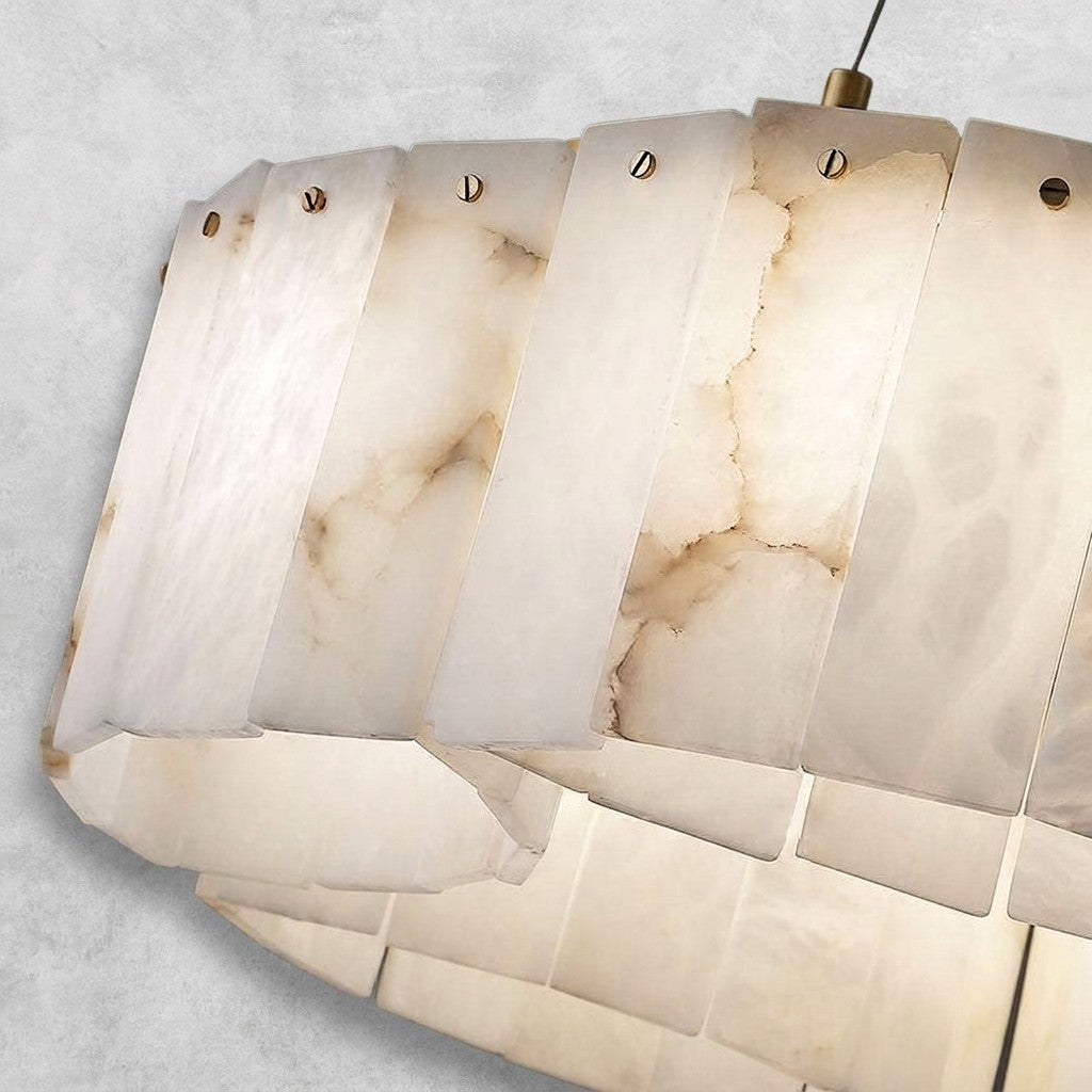 Contemporary Alabaster Flush Mount Ceiling Lamp