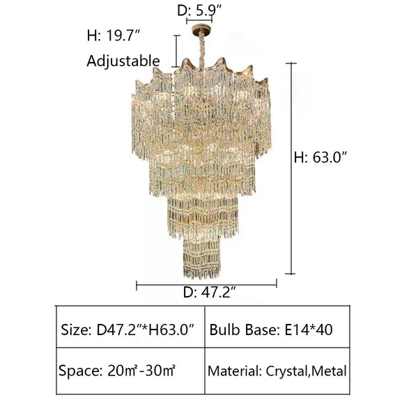 Extra Large Luxury Multi-tiered Crystal Chandelier