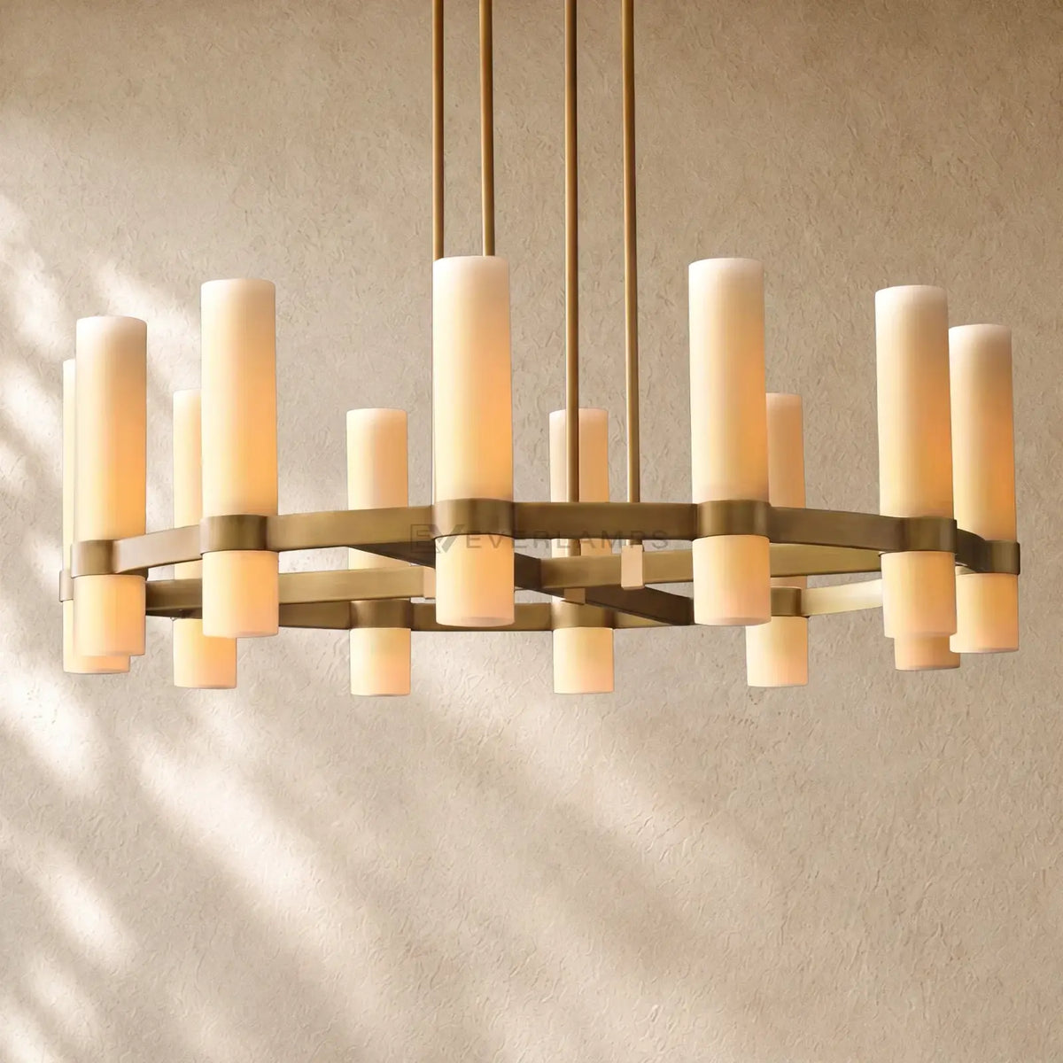 Ravella Round Milk Glass Chandelier
