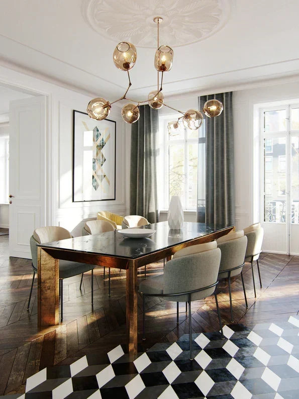 Modern-style Sputnik Glass Branch Chandelier