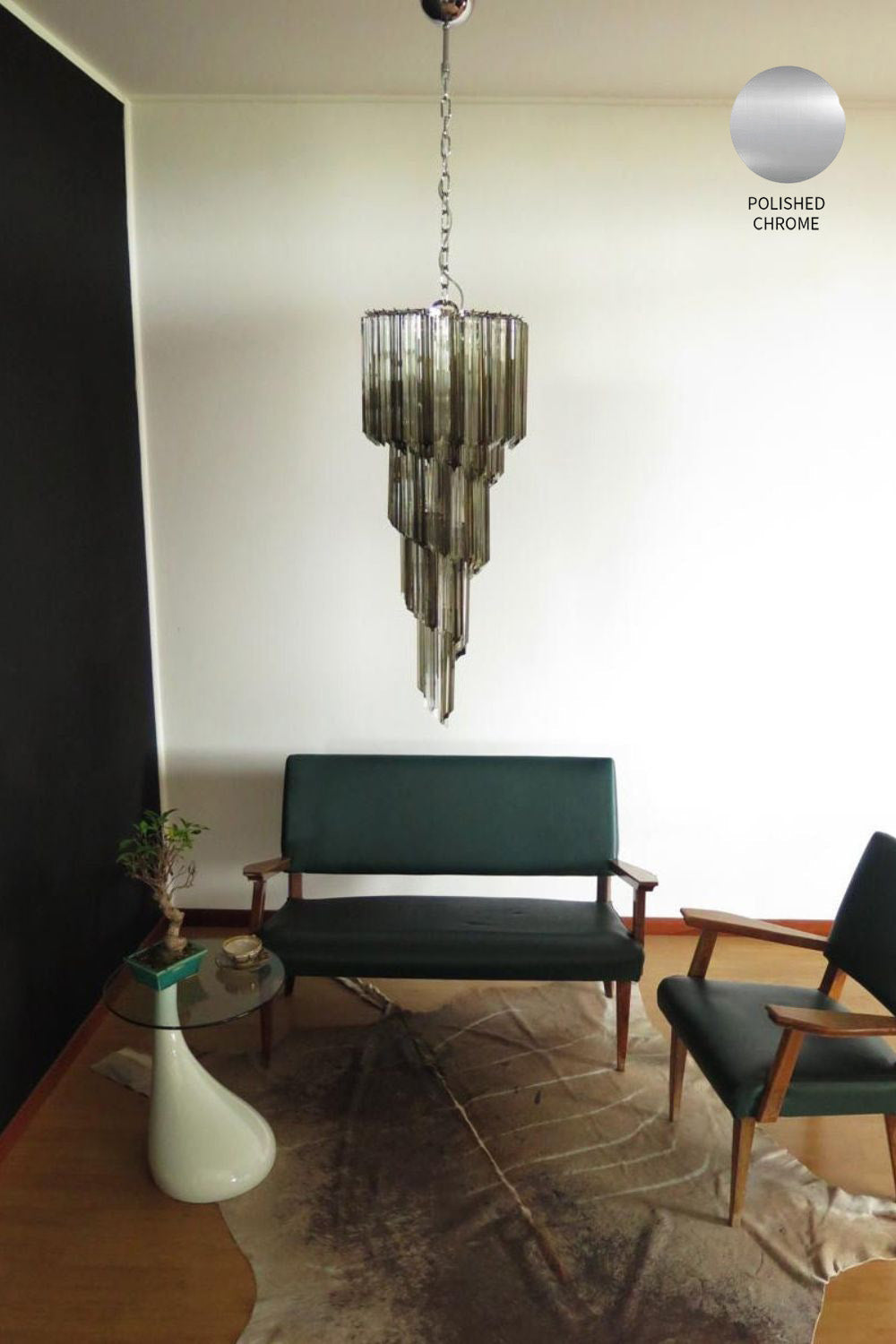 1983 Smoked Glass Prism Chandelier - view 14 | everlamps