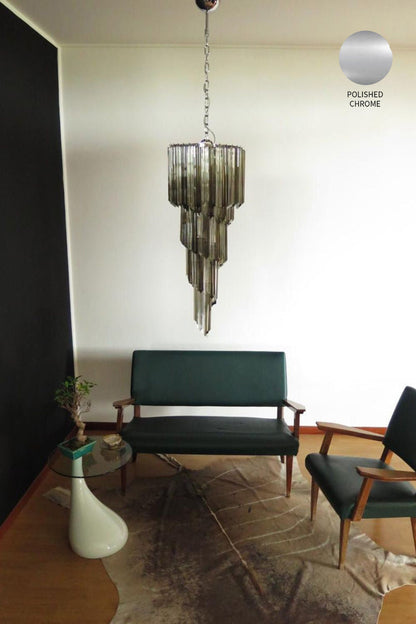 1983 Smoked Glass Prism Chandelier - view 14 | everlamps