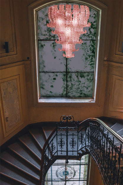 Art pink glass Felci chandelier - view 5 | everlamps