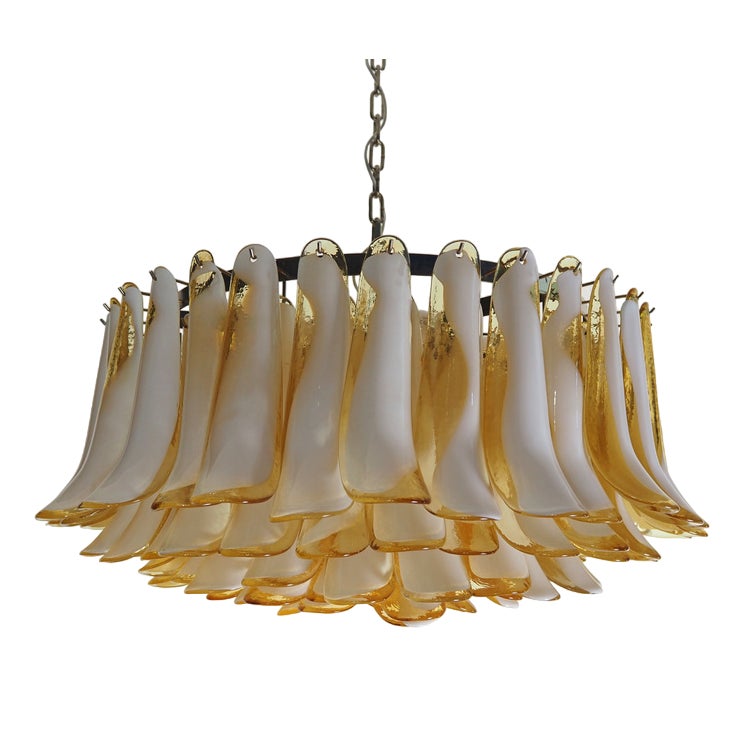 Amber Art Glass Petal Chandelier - view 14 | everlamps