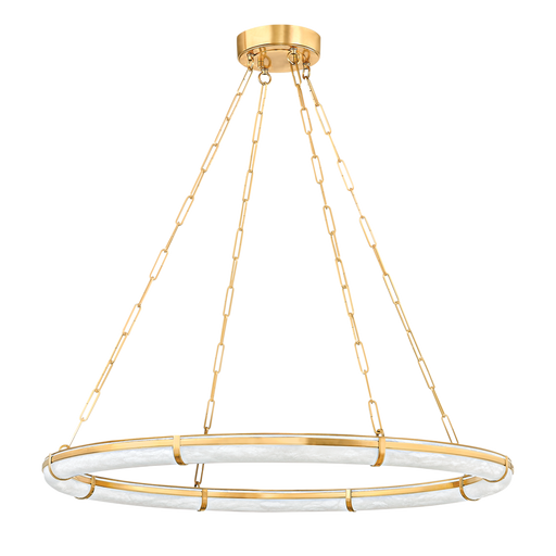 Elara Modern Round Alabaster Ring Chandelier 31"D 42"D
