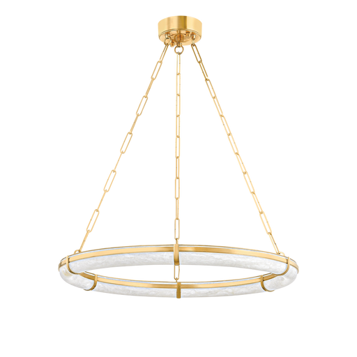Elara Modern Round Alabaster Ring Chandelier 31"D 42"D