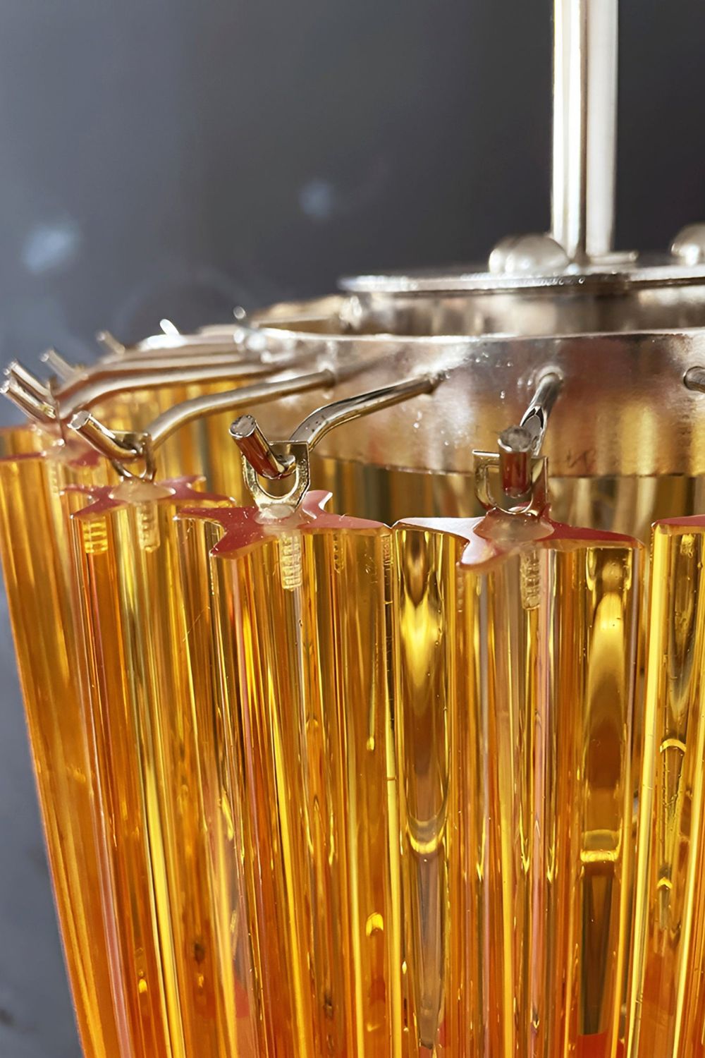 Amber Murano Glass Prism Spiral Chandelier - view 7 | everlamps