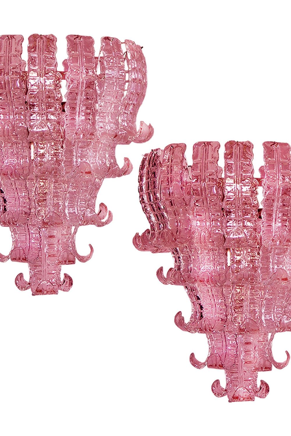 Art pink glass Felci chandelier - view 11 | everlamps