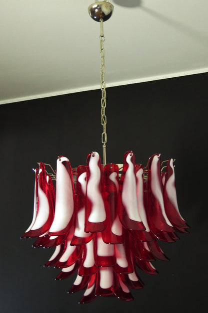 Red Art Glass Petal Chandelier - view 11 | everlamps