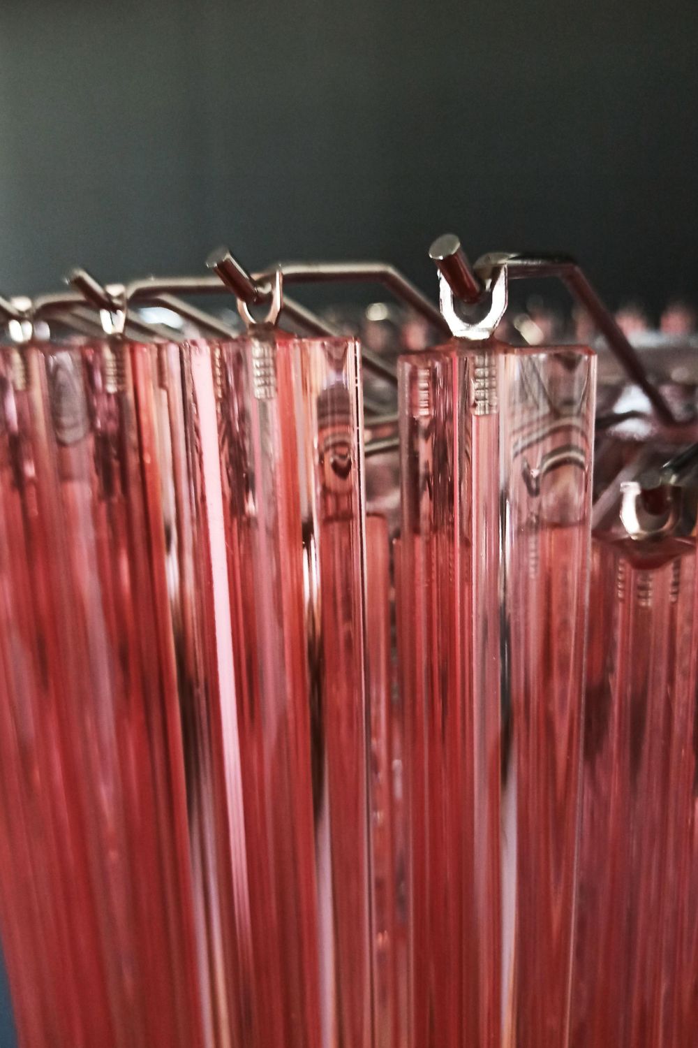Large pink Art Triedri glass prism chandelier - view 11 | everlamps
