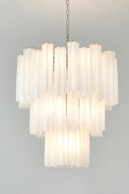 Three-tier Art frosted white glass chandelier - view 8 | everlamps