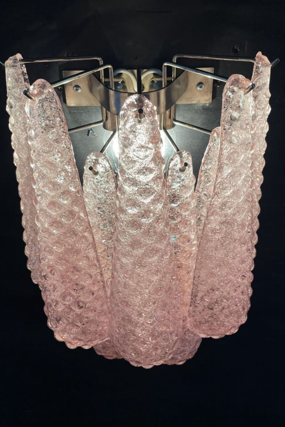 1970s Pink Art Glass Petal Wall Lamp - view 8 | everlamps