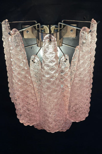1970s Pink Art Glass Petal Wall Lamp - view 8 | everlamps