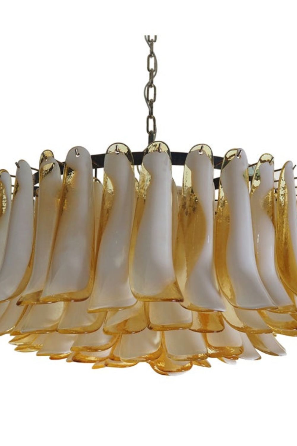 Amber Art Glass Petal Chandelier - view 13 | everlamps