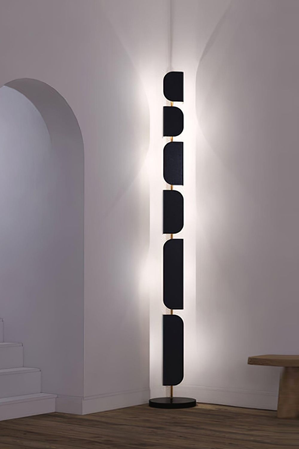 Leagan Stacked Panel Modern Floor Light - view 5 | everlamps