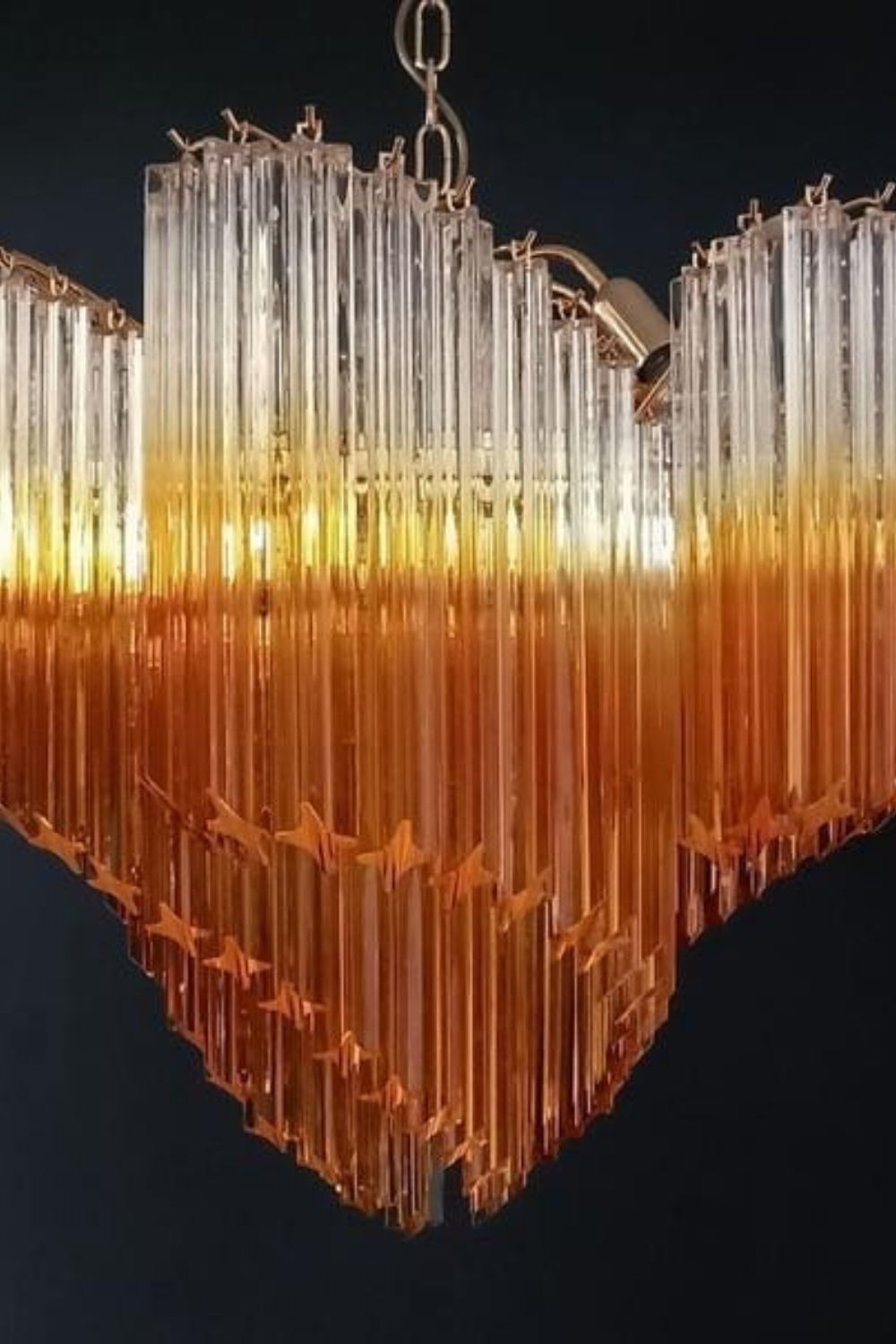 Shaded Amber Art Crystal Prism Chandelier - view 7 | everlamps