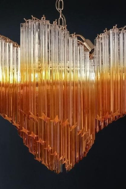 Shaded Amber Art Crystal Prism Chandelier - view 7 | everlamps