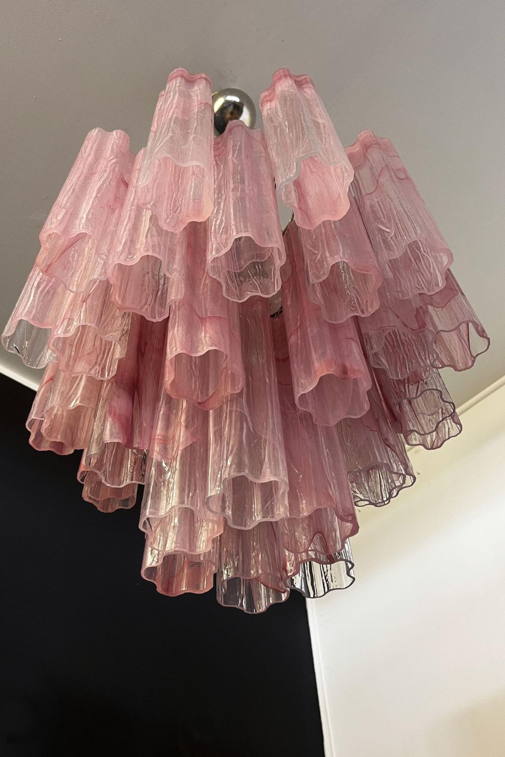Pink Art Glass Tree Branch Chandelier - view 17 | everlamps