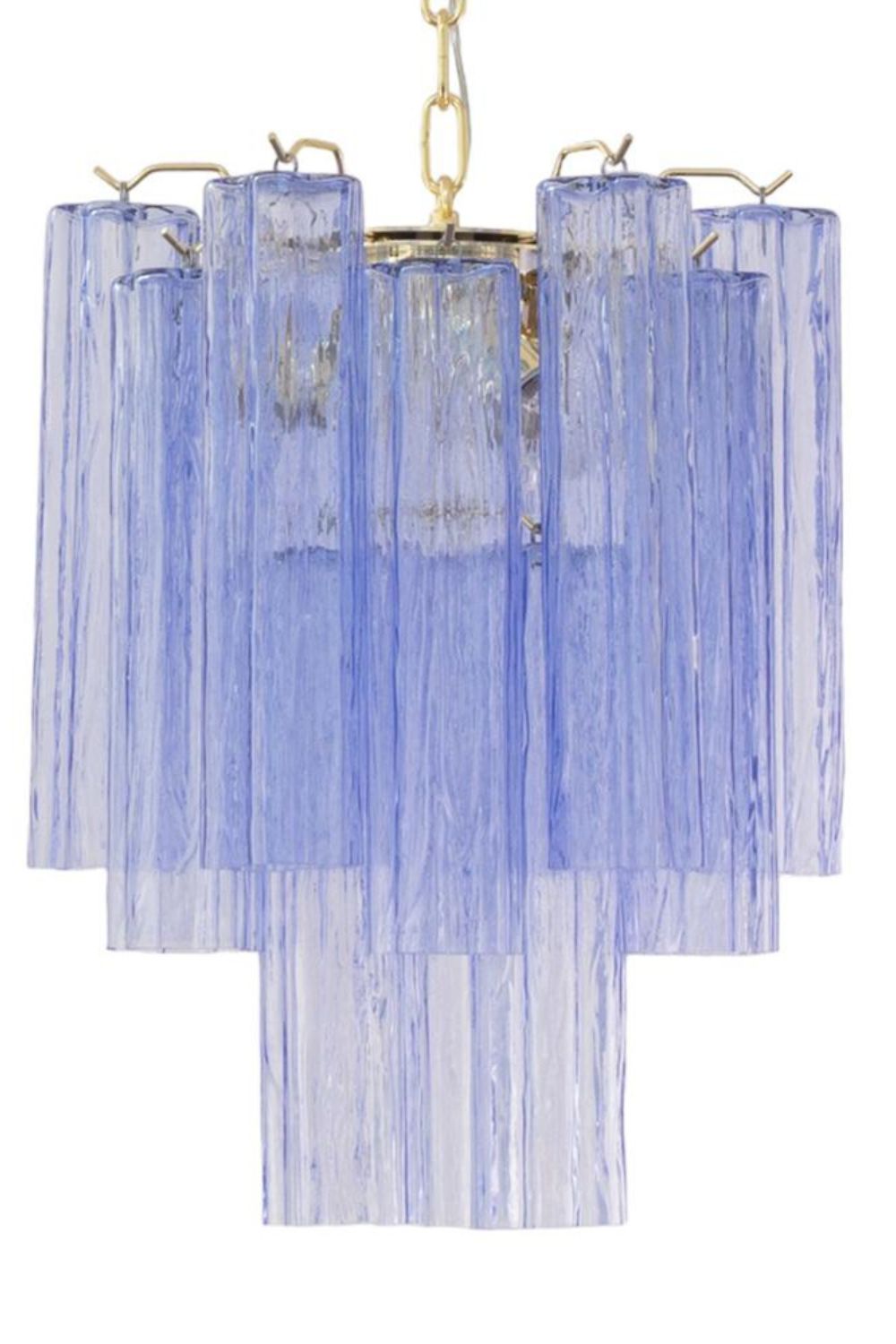 Vintage Art Blue-Purple Glass Tube Chandelier - view 11 | everlamps