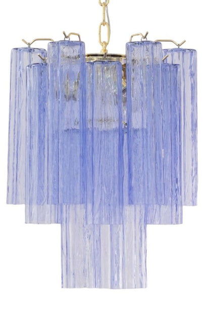 Vintage Art Blue-Purple Glass Tube Chandelier - view 11 | everlamps
