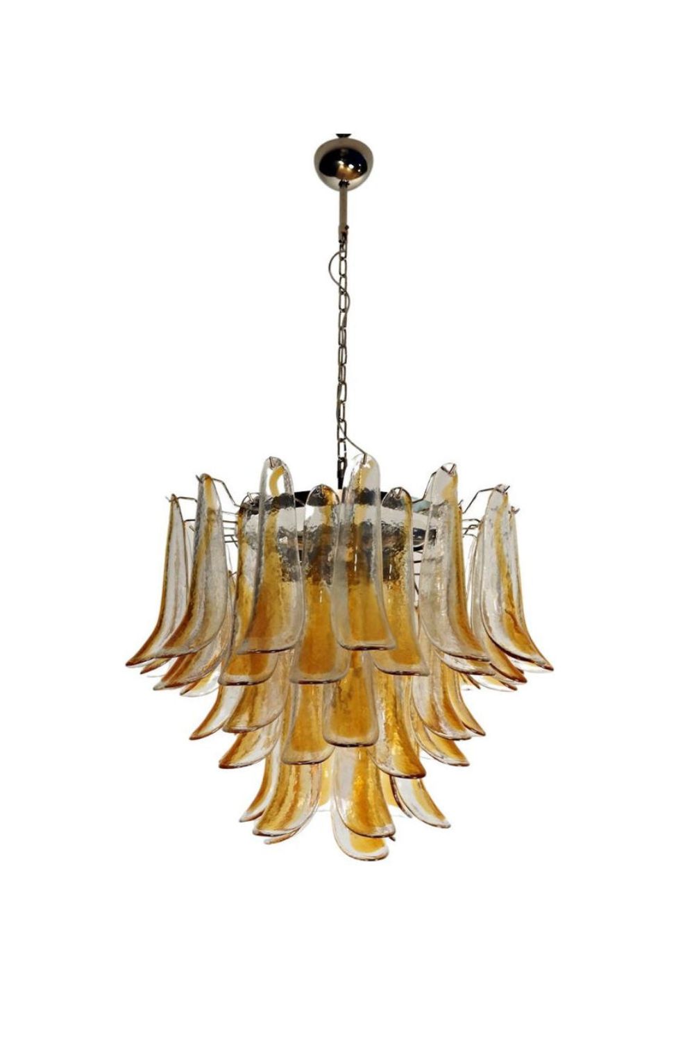 Mazzega Amber Glass Petal Chandelier | everlamps