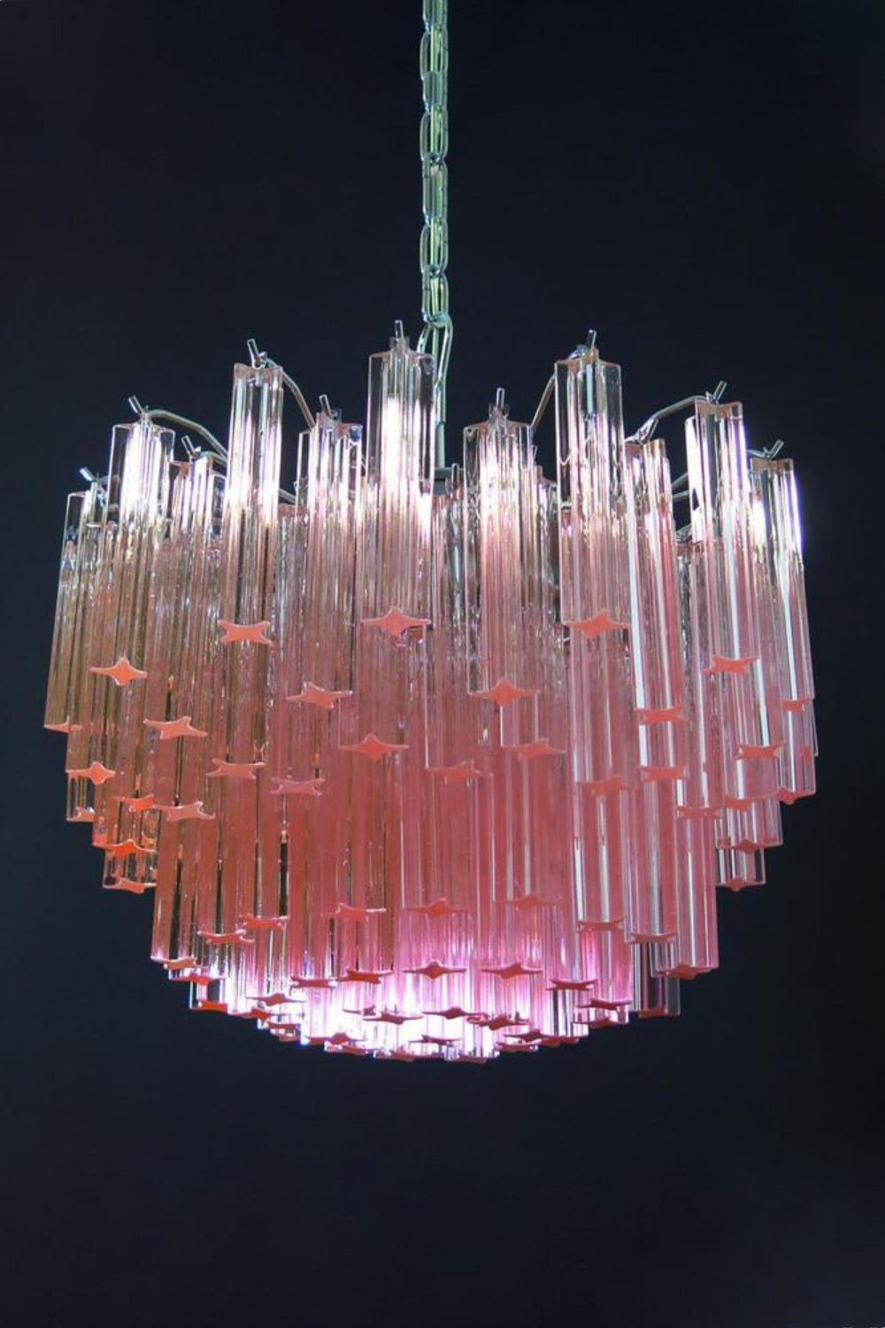 Venetian Pink Crystal Tube Art Chandelier - view 5 | everlamps