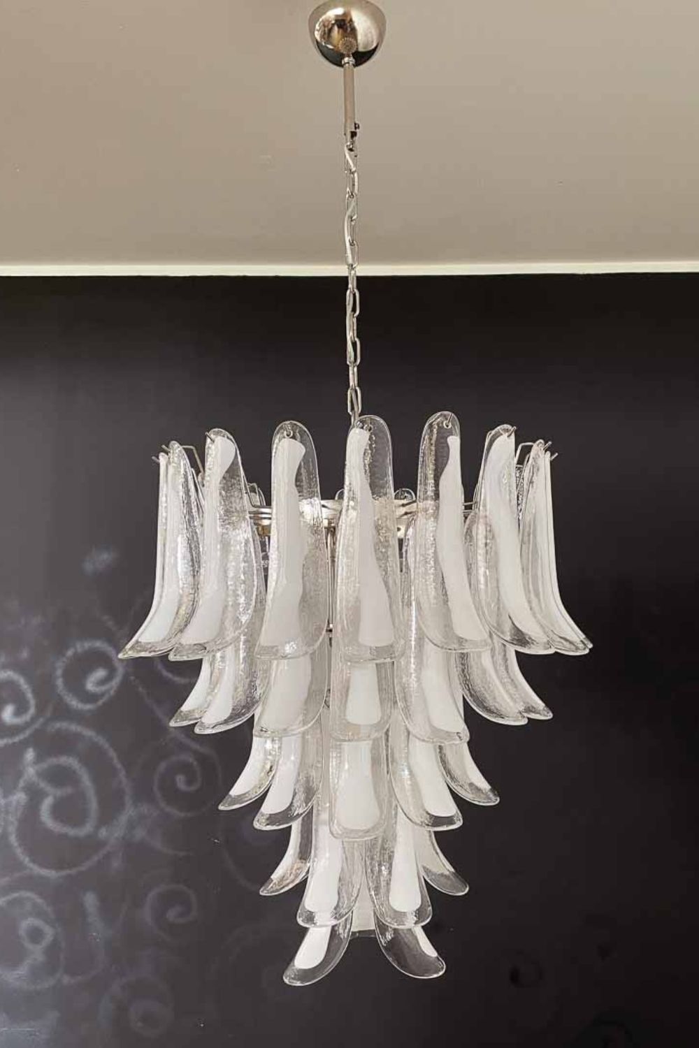 Clear Art Glass Petal Chandelier - view 9 | everlamps