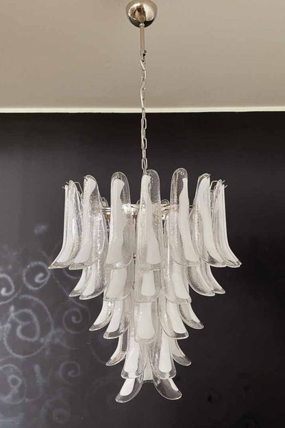 Clear Art Glass Petal Chandelier - view 9 | everlamps